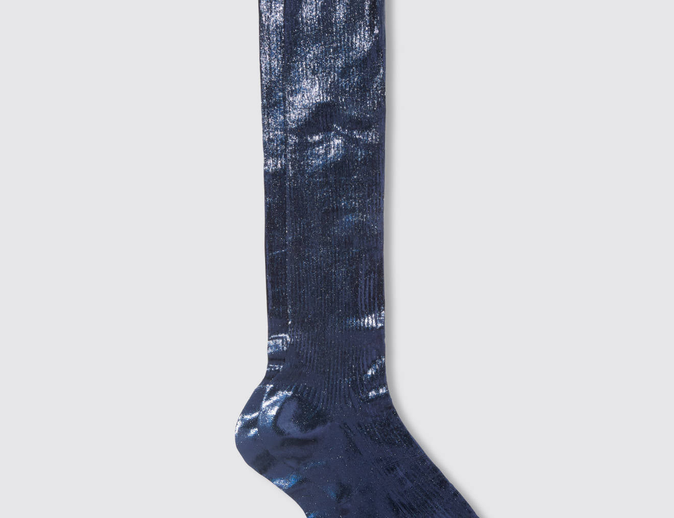 One Ribbed Knee Laminated Socks