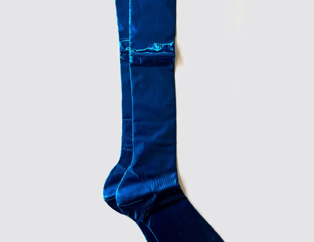 One Ribbed Knee Laminated Socks