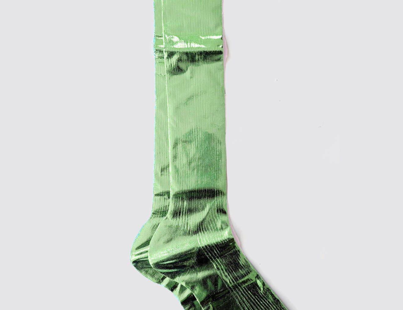One Ribbed Knee Laminated Socks