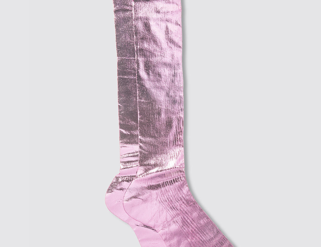 One Ribbed Knee Laminated Socks