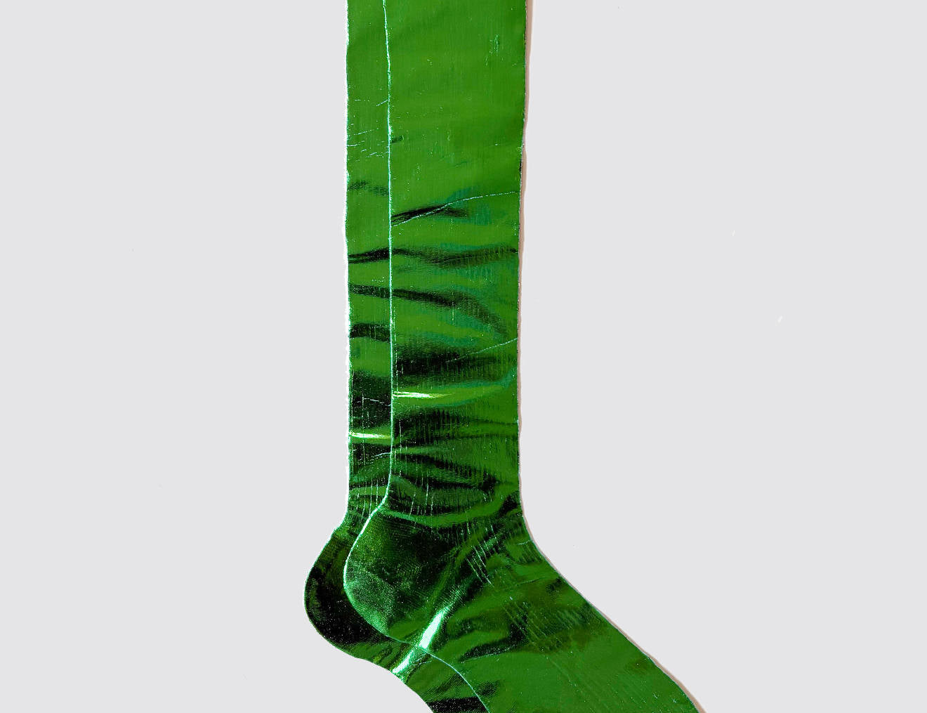 One Ribbed Knee Laminated Socks
