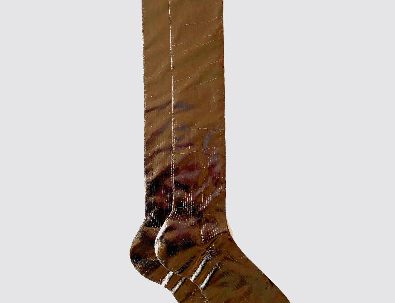 One Ribbed Knee Laminated Socks