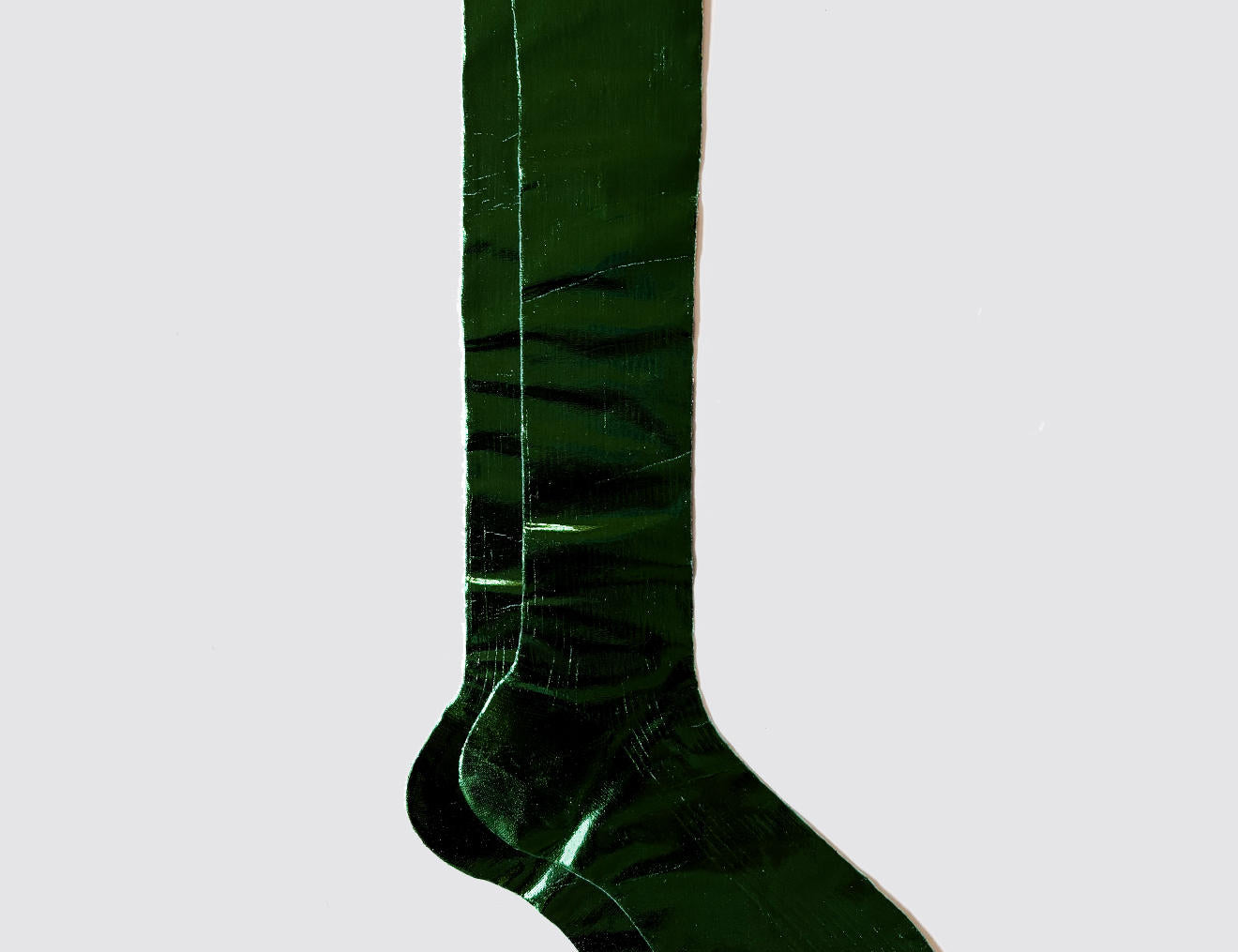 One Ribbed Knee Laminated Socks