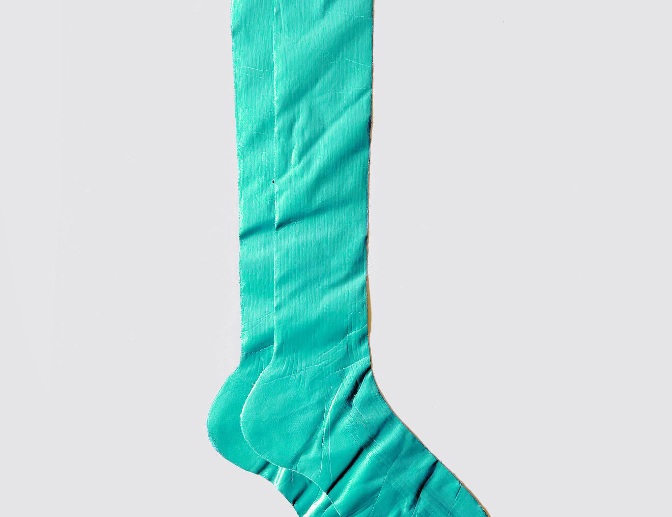 One Ribbed Knee Laminated Socks