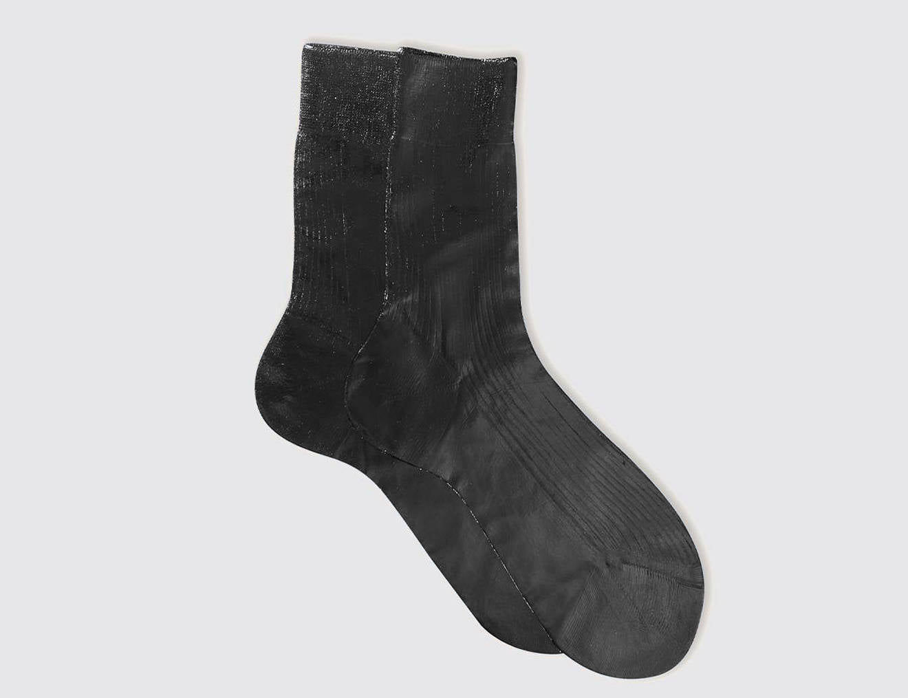 One Ribbed Laminated Socks