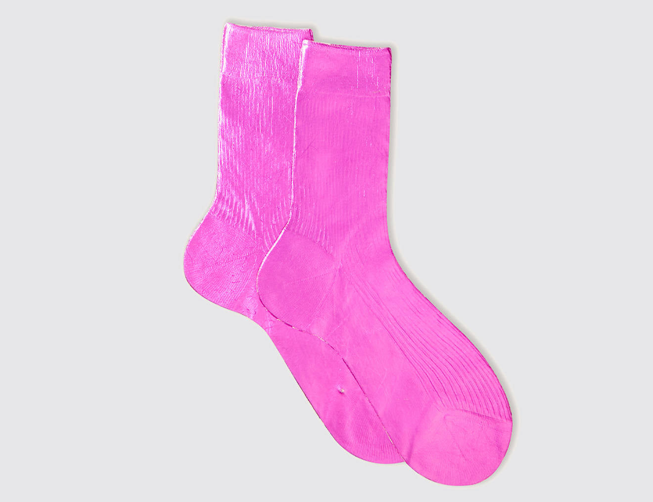 One Ribbed Laminated Socks