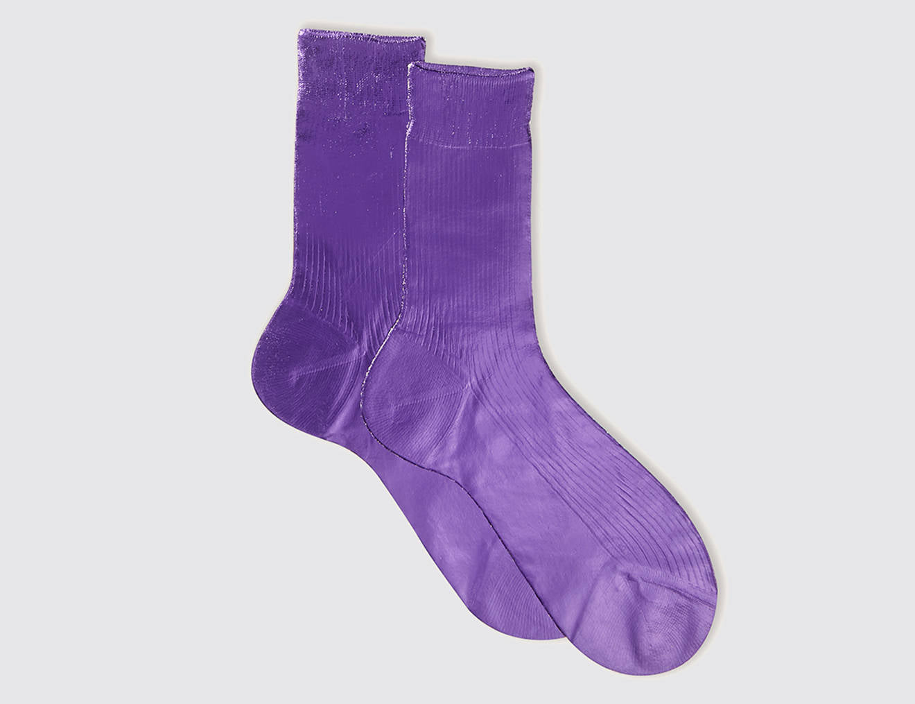 One Ribbed Laminated Socks