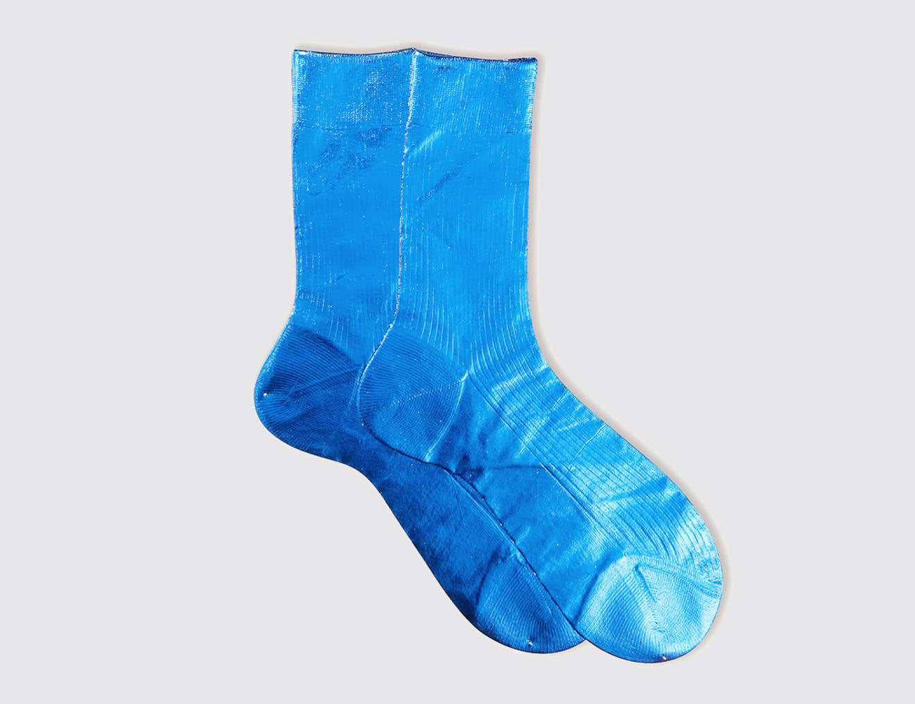 One Ribbed Laminated Socks