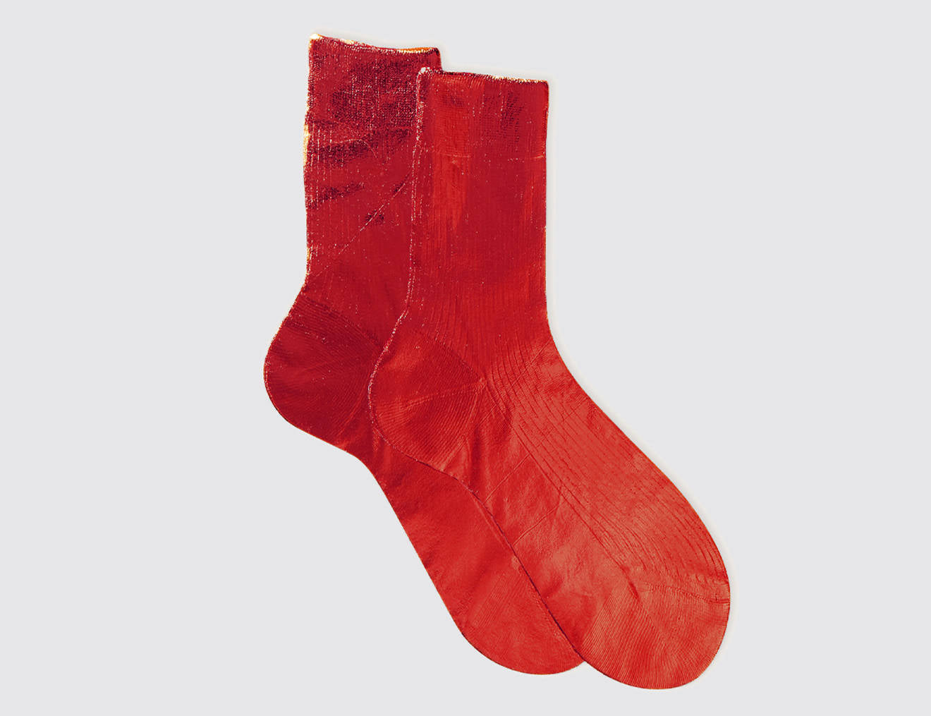One Ribbed Laminated Socks
