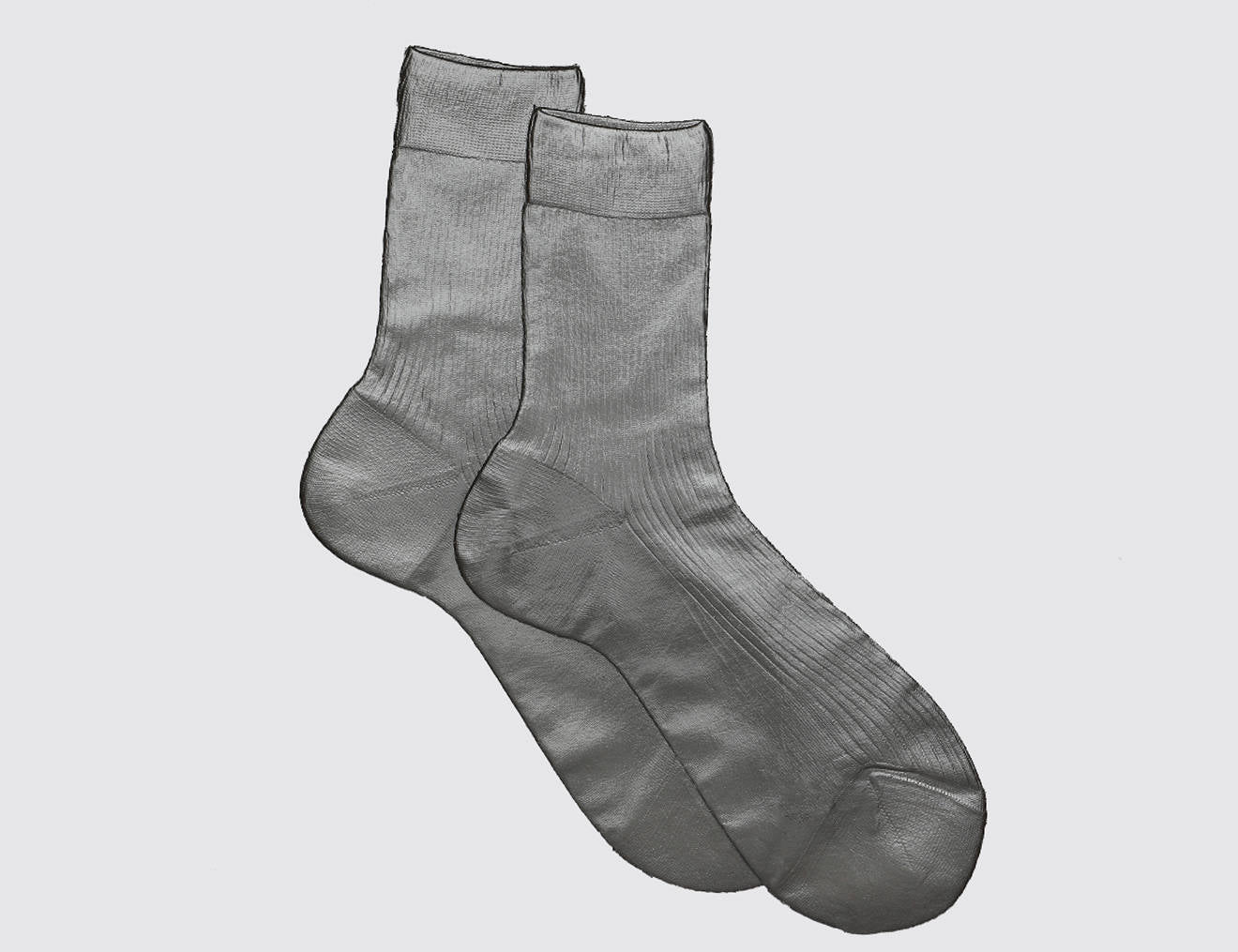 One Ribbed Laminated Socks