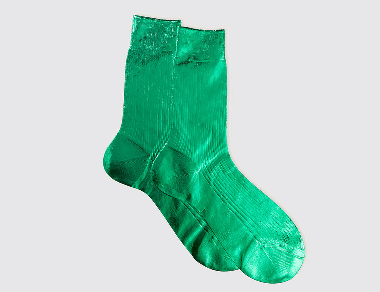 One Ribbed Laminated Socks