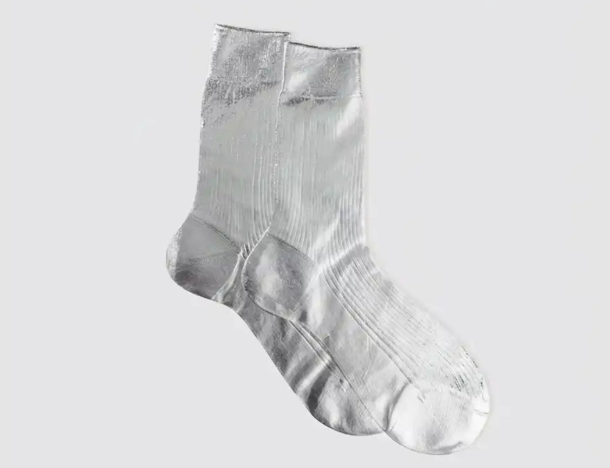 One Ribbed Laminated Socks