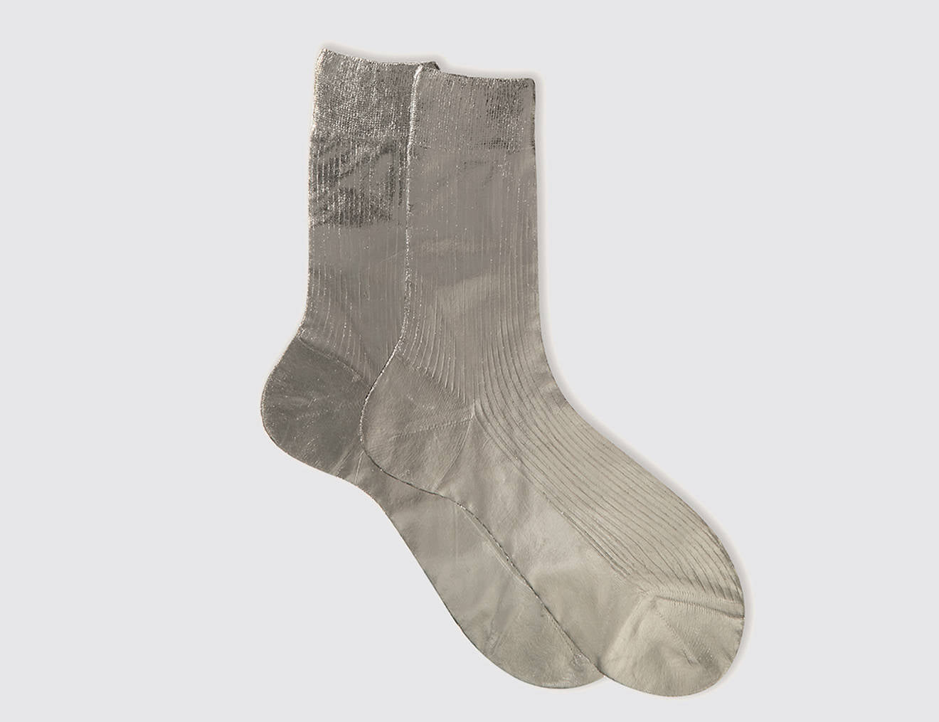 One Ribbed Laminated Socks