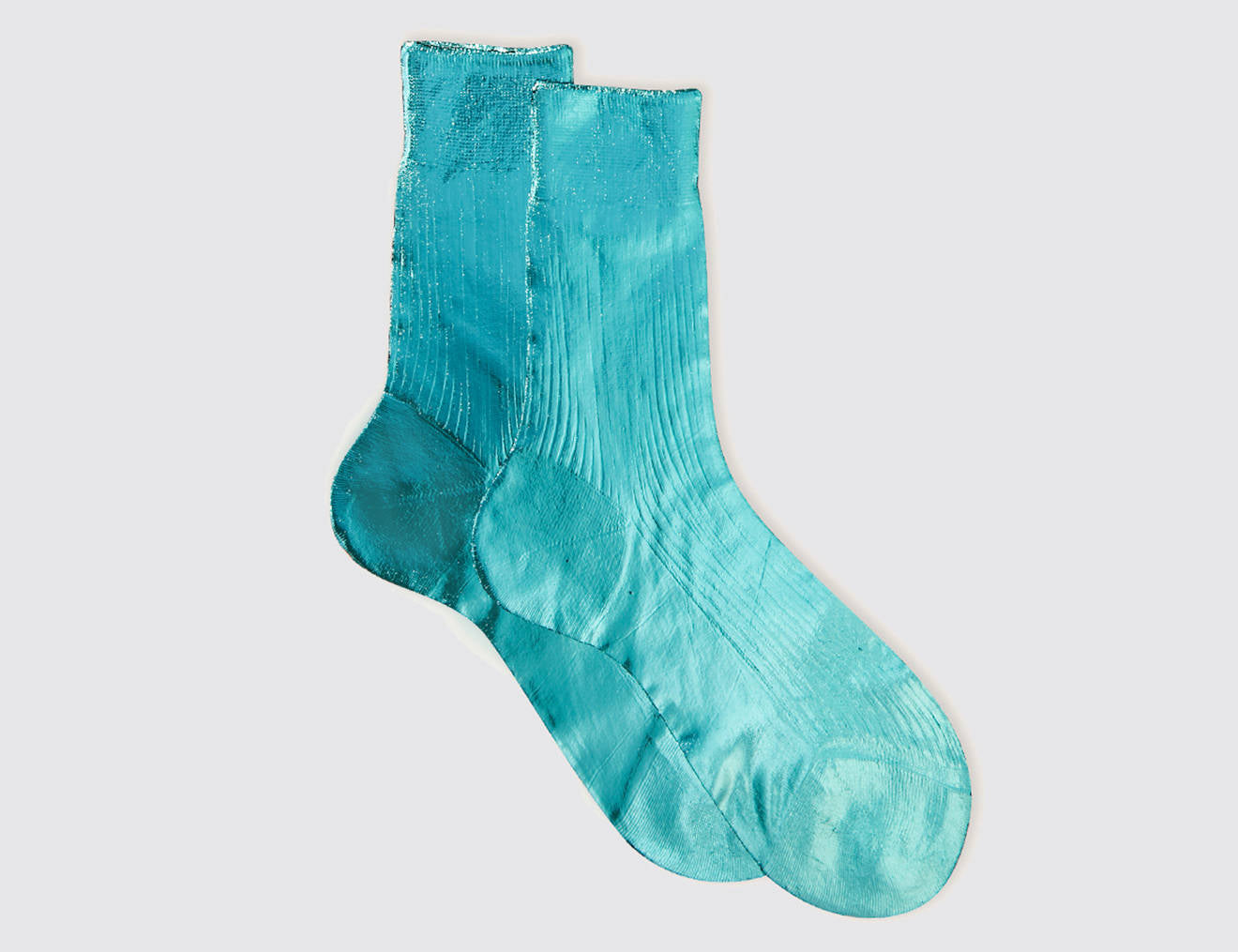 One Ribbed Laminated Socks