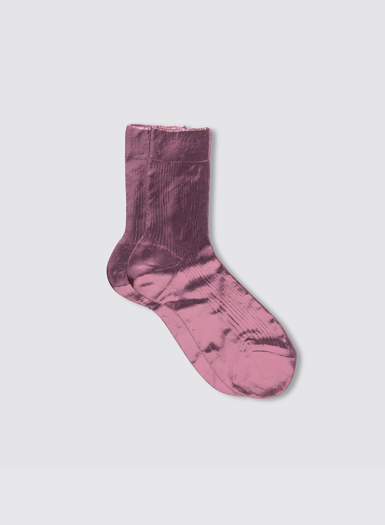 One Ribbed Laminated – Silk Metallic Socks | Maria La Rosa – MARIA