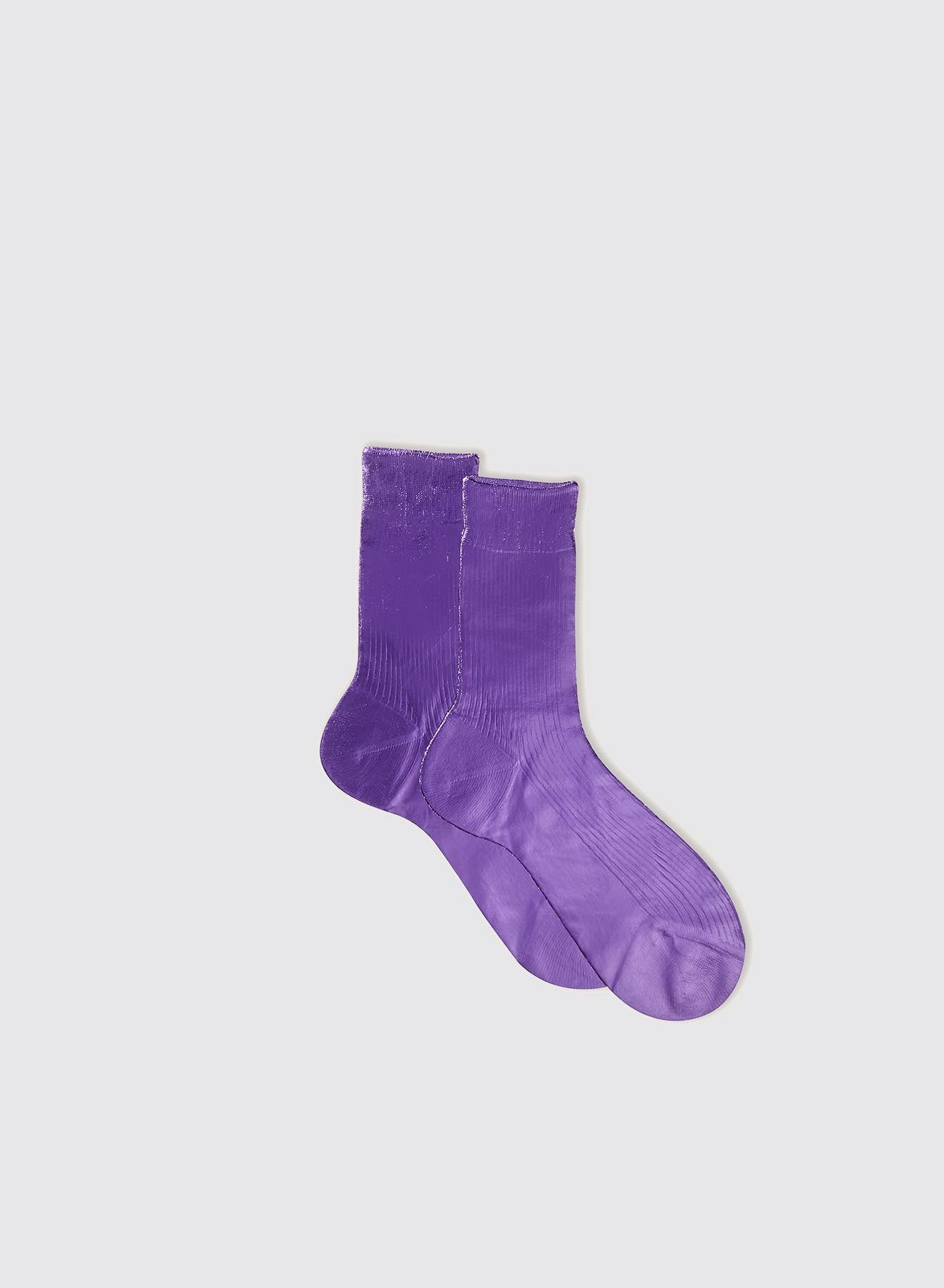 タイツ・ソックス MARIA LA ROSA Women Socks WS211103 104 BLACK Maria La Rosa One Ribbed Laminated Sock Collection